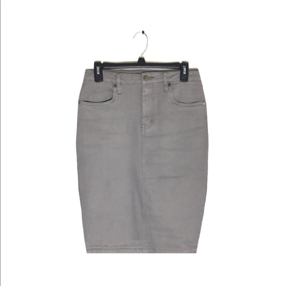 Grey Denim Skirt